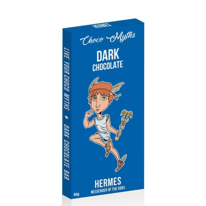 The Greek Collection: Hermes dark chocolate bar 80g